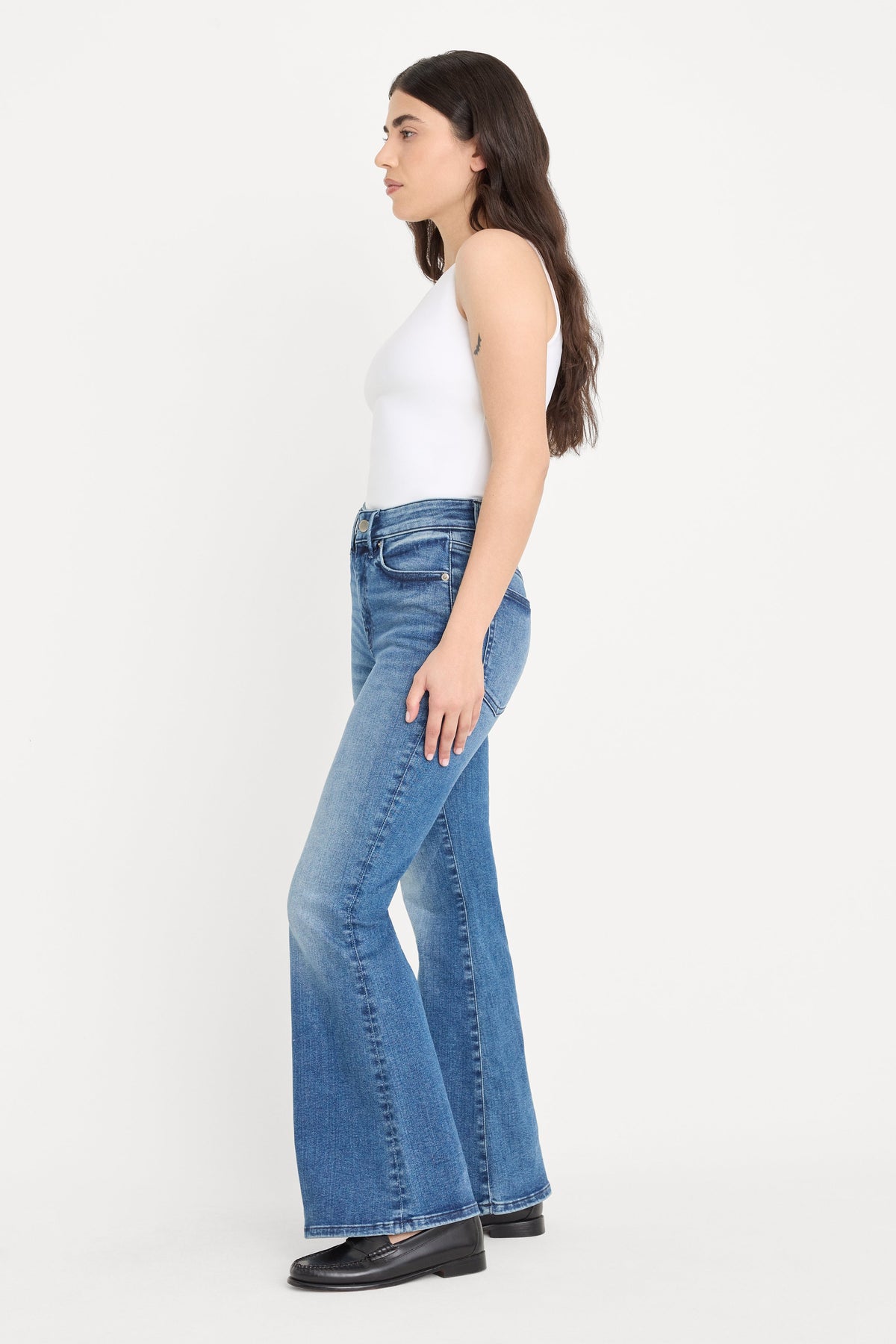 Premium ALWAYS FITS GOOD PETITE FLARE JEANS INDIGO1071