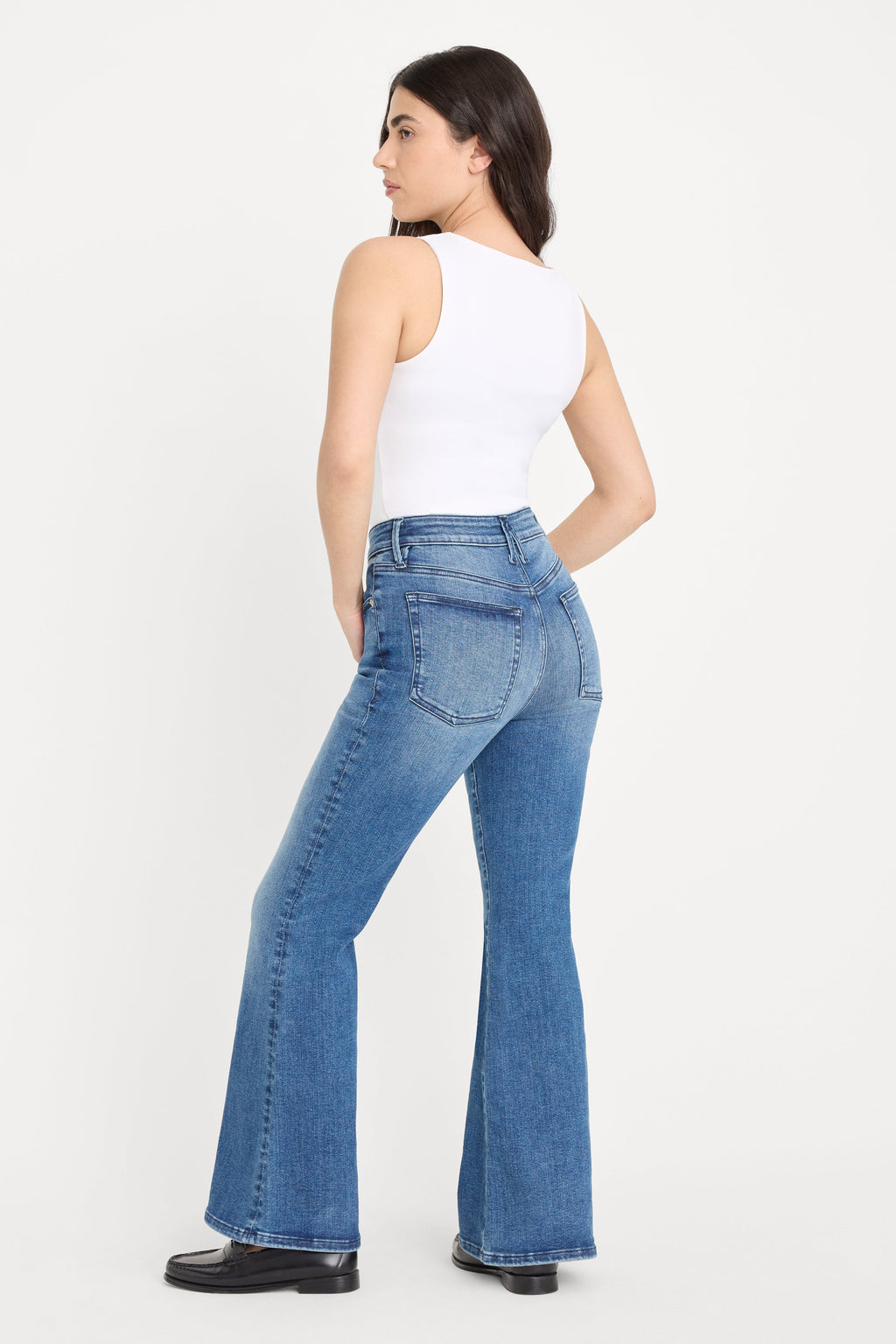 Premium ALWAYS FITS GOOD PETITE FLARE JEANS INDIGO1071