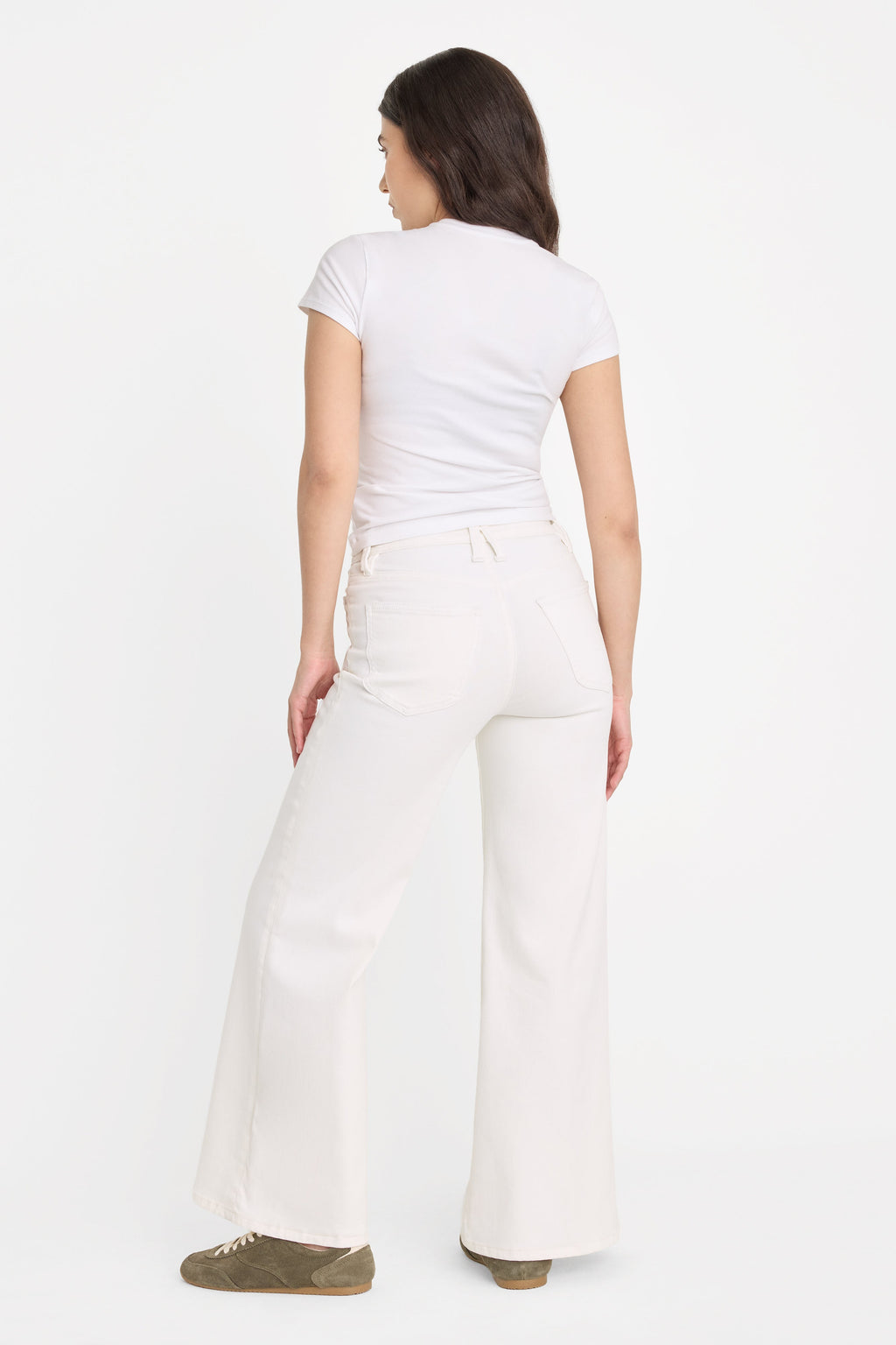 Premium GOOD PETITE PALAZZO JEANS WHITE001