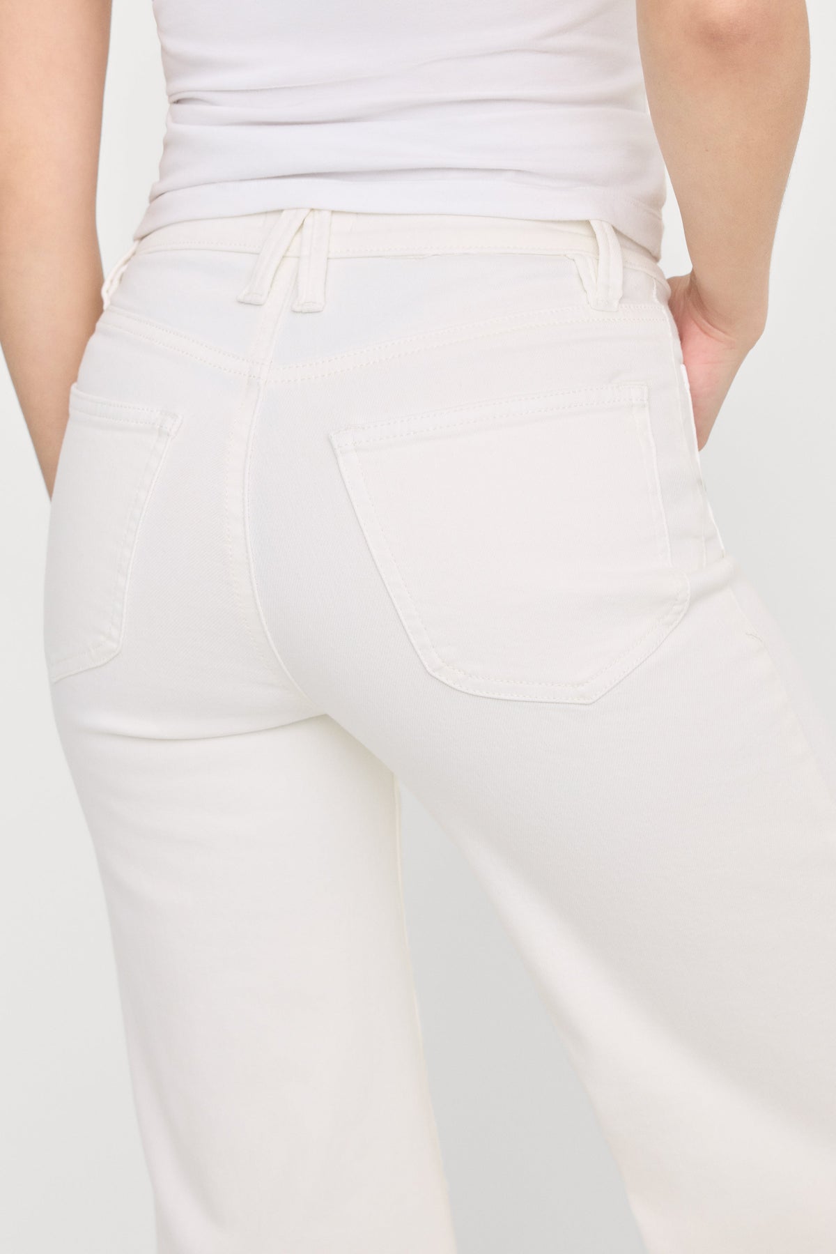 Premium GOOD PETITE PALAZZO JEANS WHITE001