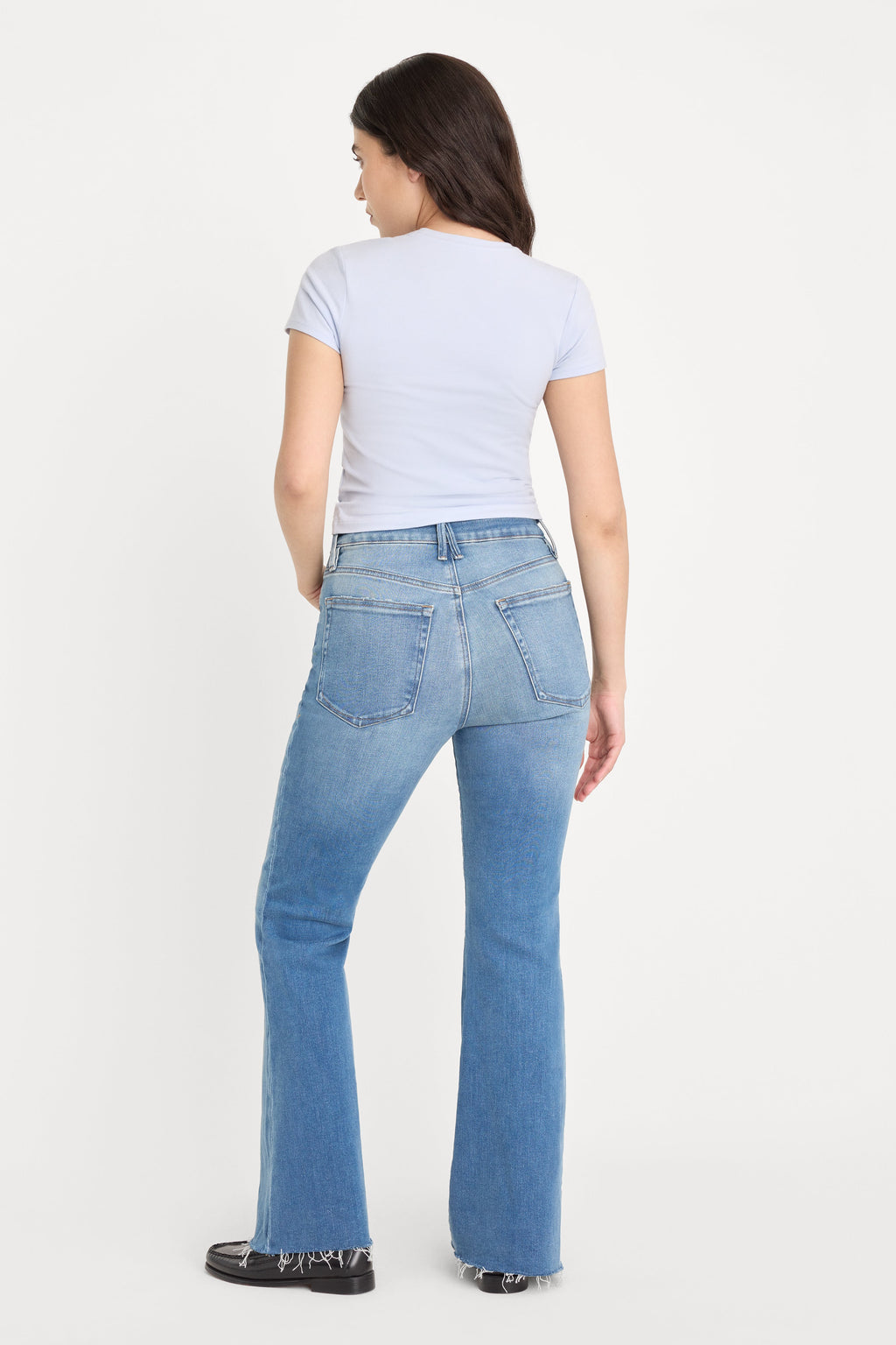 Premium SOFT TECH GOOD PETITE FLARE JEANS INDIGO1211
