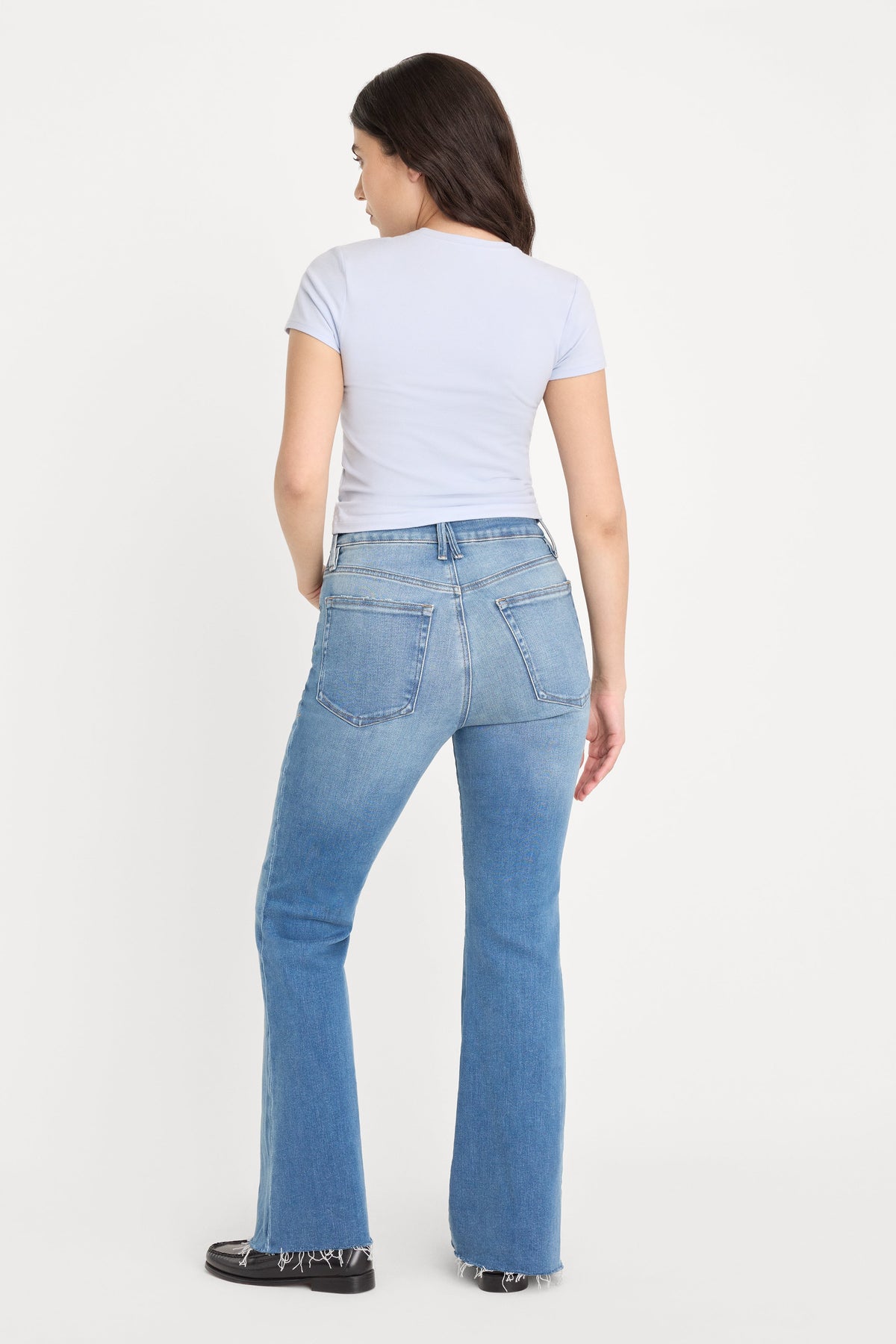 Premium SOFT TECH GOOD PETITE FLARE JEANS INDIGO1211