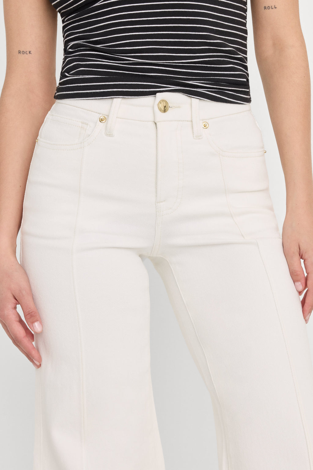 Premium GOOD PETITE PALAZZO JEANS COTTON WHITE