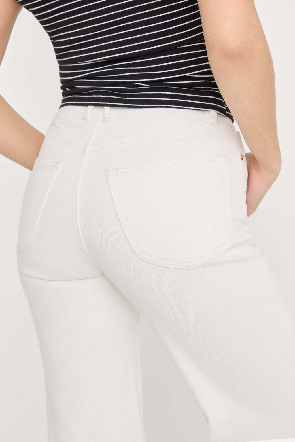 Premium GOOD PETITE PALAZZO JEANS COTTON WHITE