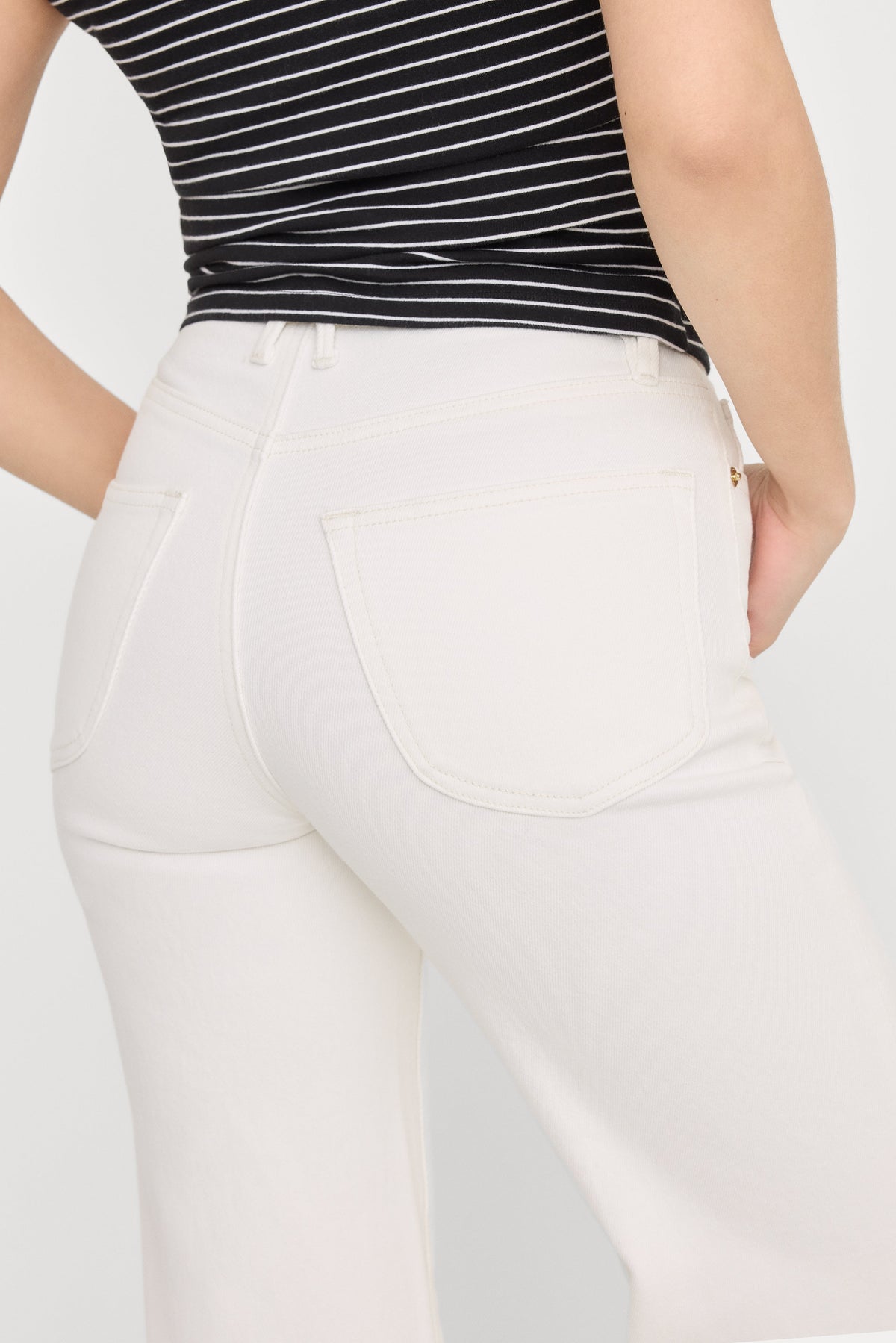 Premium GOOD PETITE PALAZZO JEANS COTTON WHITE