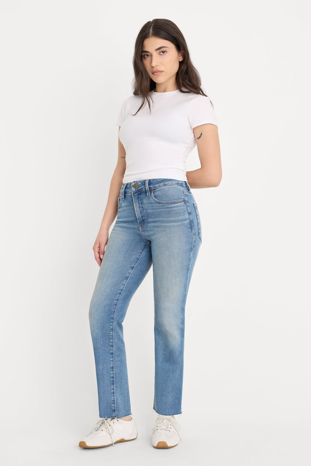Premium SOFT TECH GOOD PETITE STRAIGHT JEANS INDIGO1209