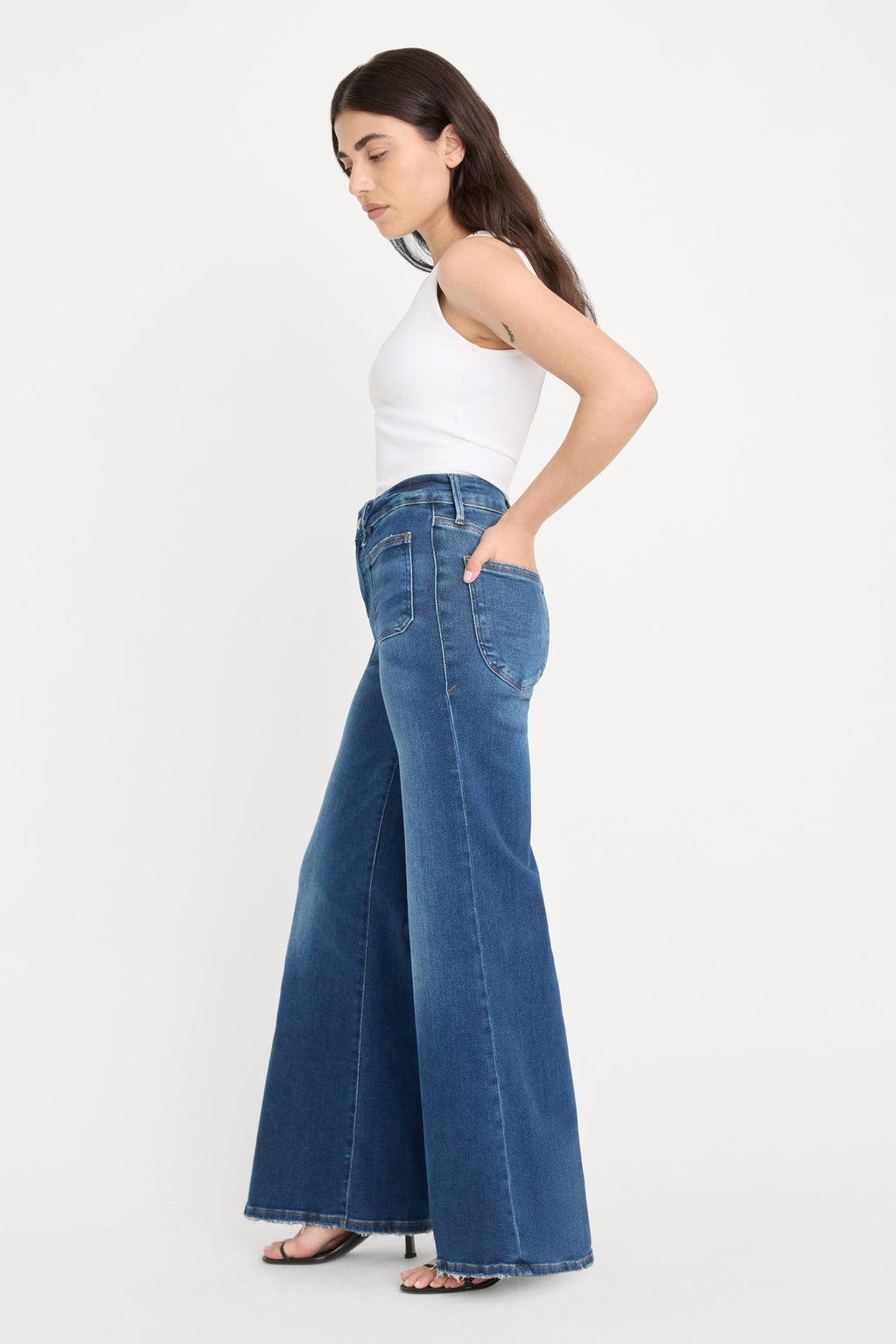 Premium SOFT TECH GOOD PETITE PALAZZO JEANSINDIGO511