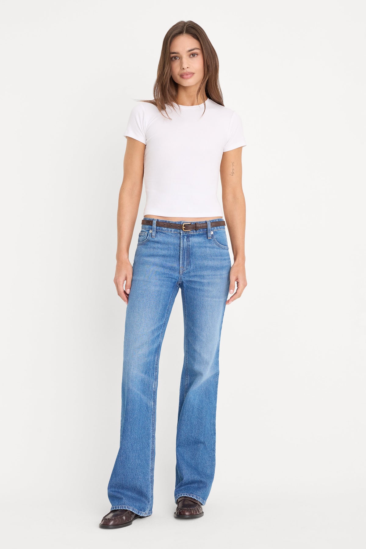 Premium THE RIB BABY TEE WHITE001