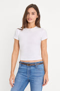 Premium THE RIB BABY TEE WHITE001