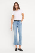 Premium SOFT TECH GOOD LEGS CROP MINI BOOT JEANS INDIGO1293