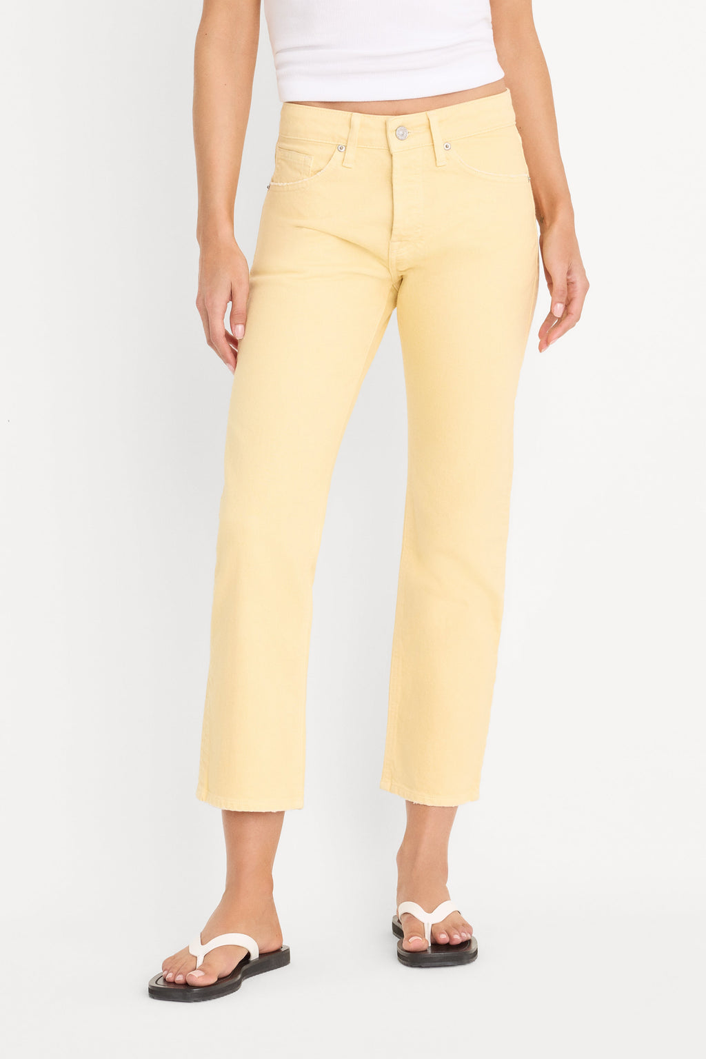 Premium VINTAGE STRAIGHT ANKLE JEANS HONEY