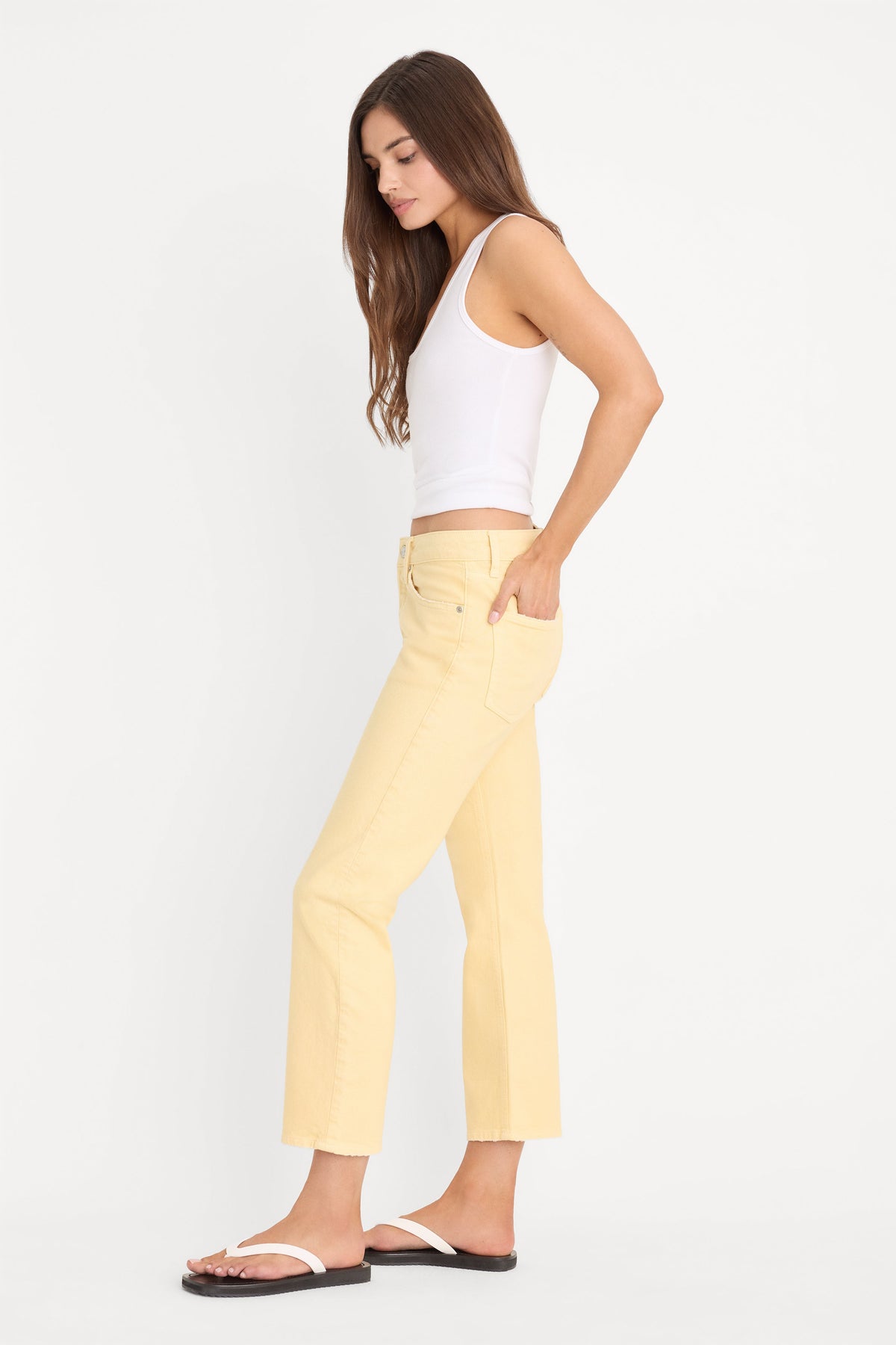 Premium VINTAGE STRAIGHT ANKLE JEANS HONEY