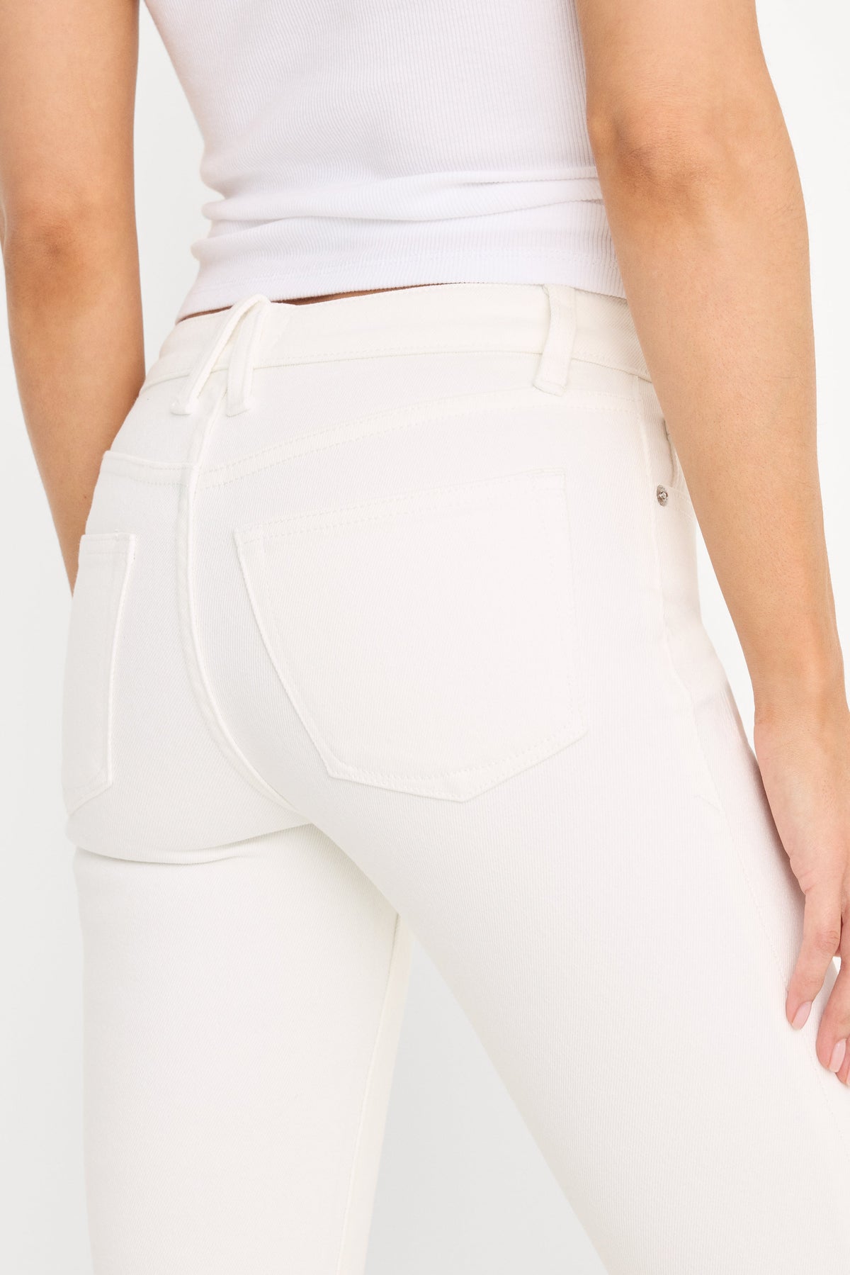 Premium GOOD LOW RISE BOOTCUT JEANS WHITE001