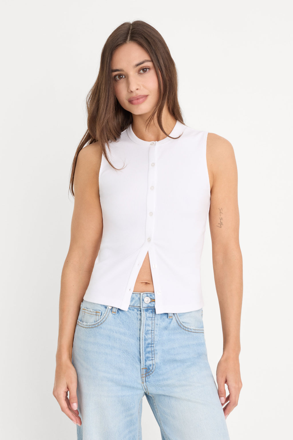 Premium THE RIB SPLAY TOP WHITE