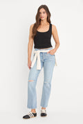 Premium VINTAGE STRAIGHT ANKLE JEANS INDIGO1252