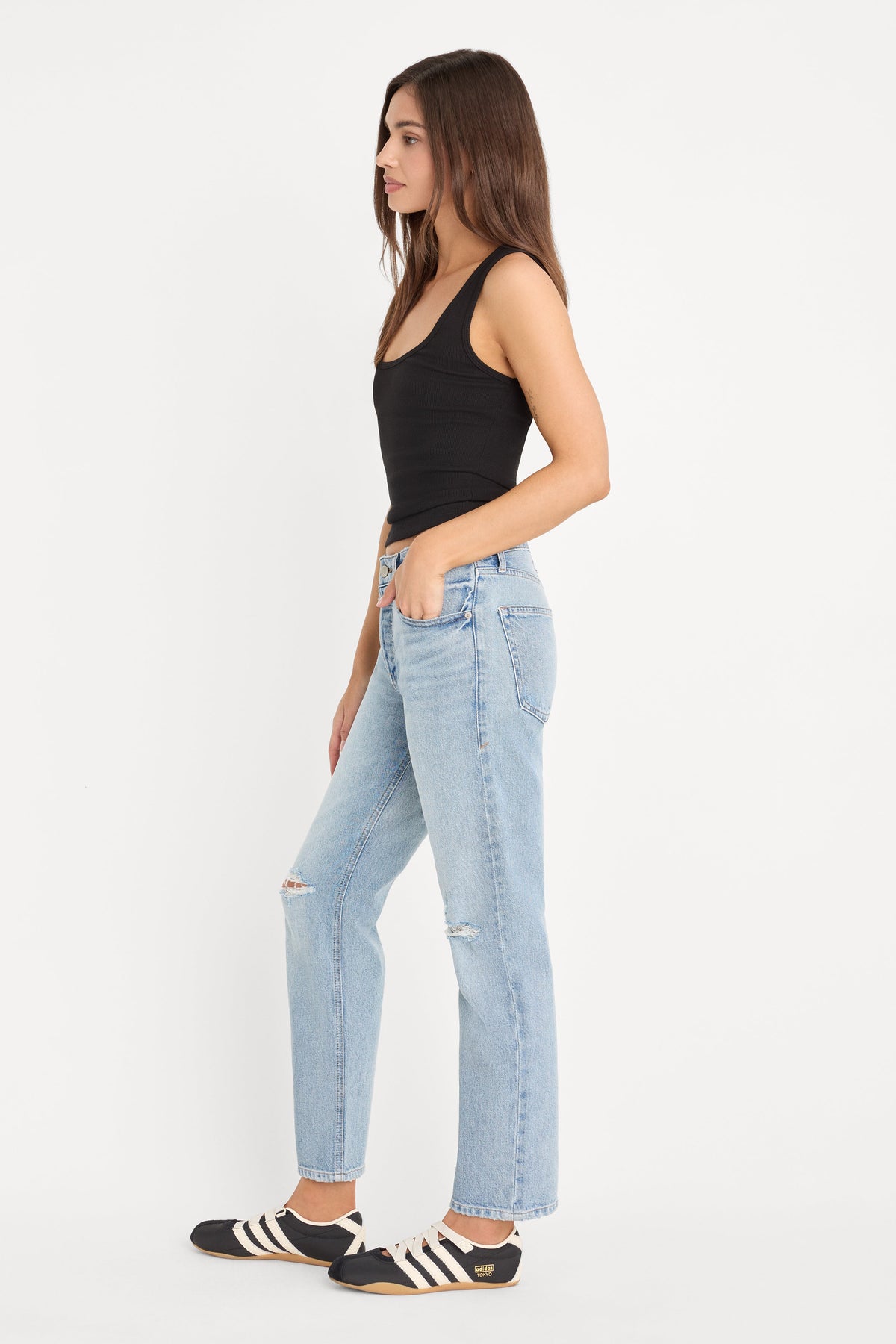 Premium VINTAGE STRAIGHT ANKLE JEANS INDIGO1252