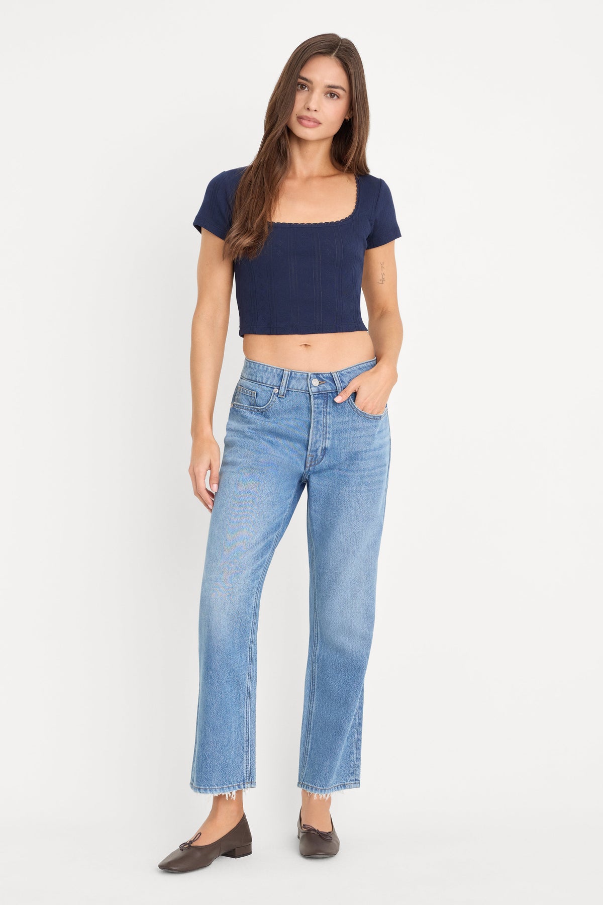 Premium WEIGHTLESS BOYFRIEND JEANS INDIGO961