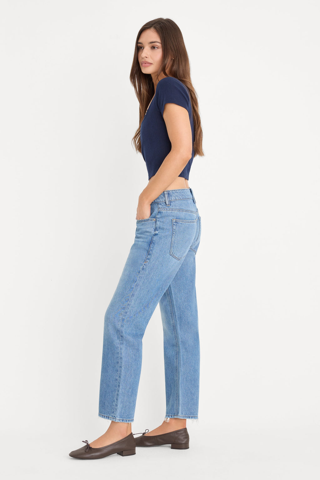 Premium WEIGHTLESS BOYFRIEND JEANS INDIGO961