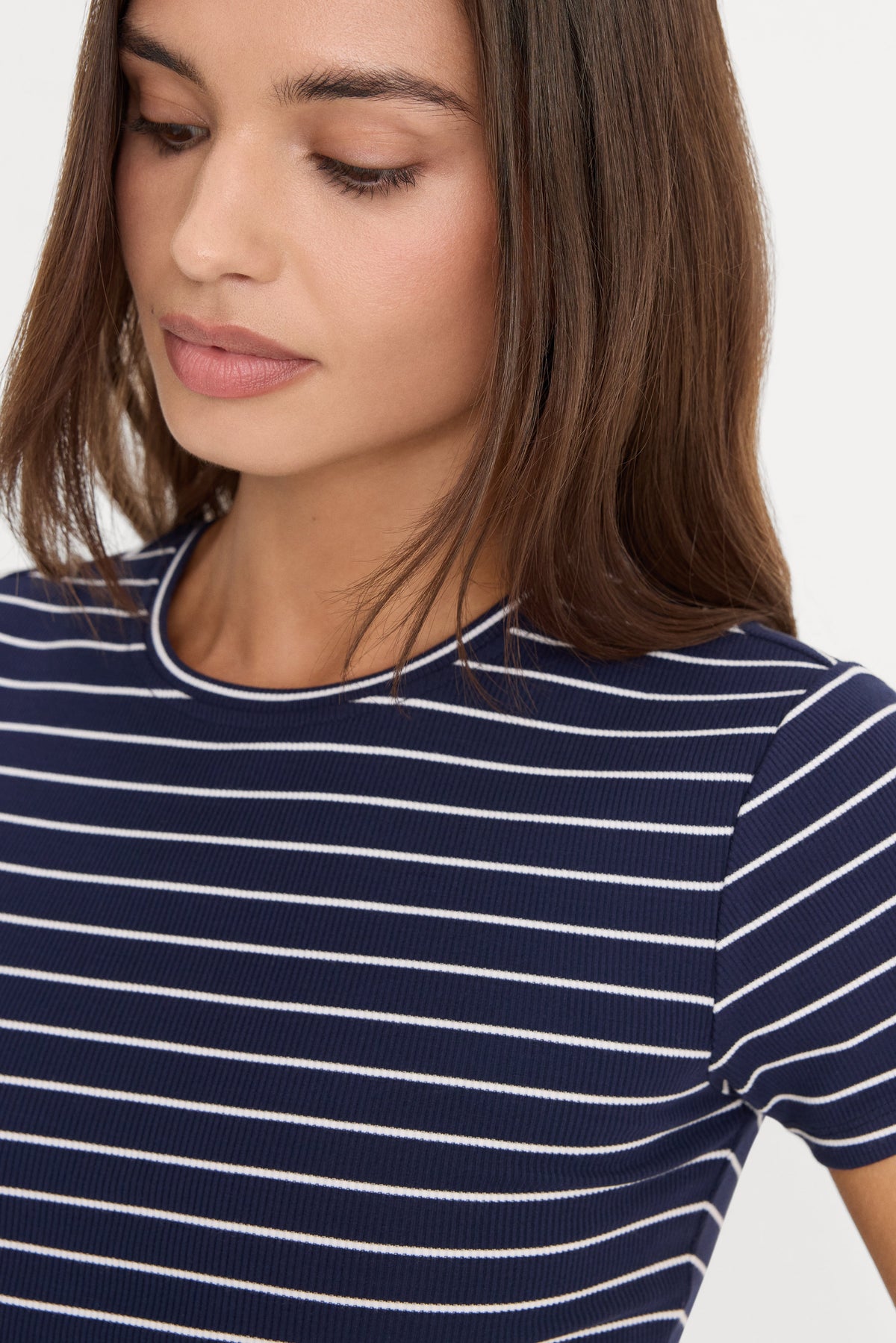 Premium THE RIB BABY TEE SIMPLE STRIPE HORIZON INK