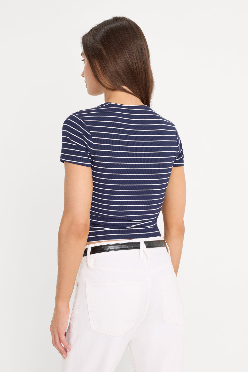 Premium THE RIB BABY TEE SIMPLE STRIPE HORIZON INK