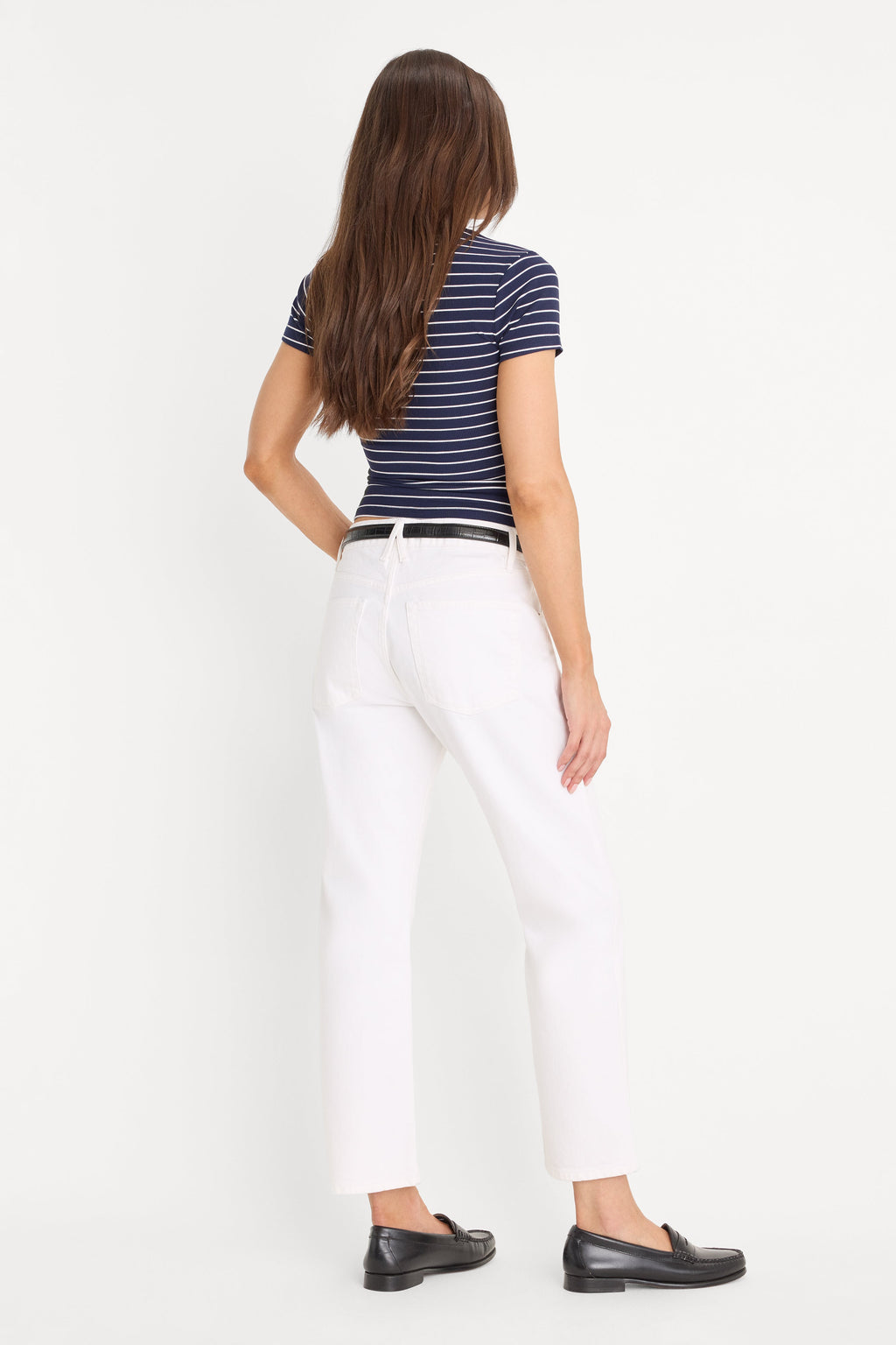 Premium VINTAGE STRAIGHT ANKLE JEANS WHITE001