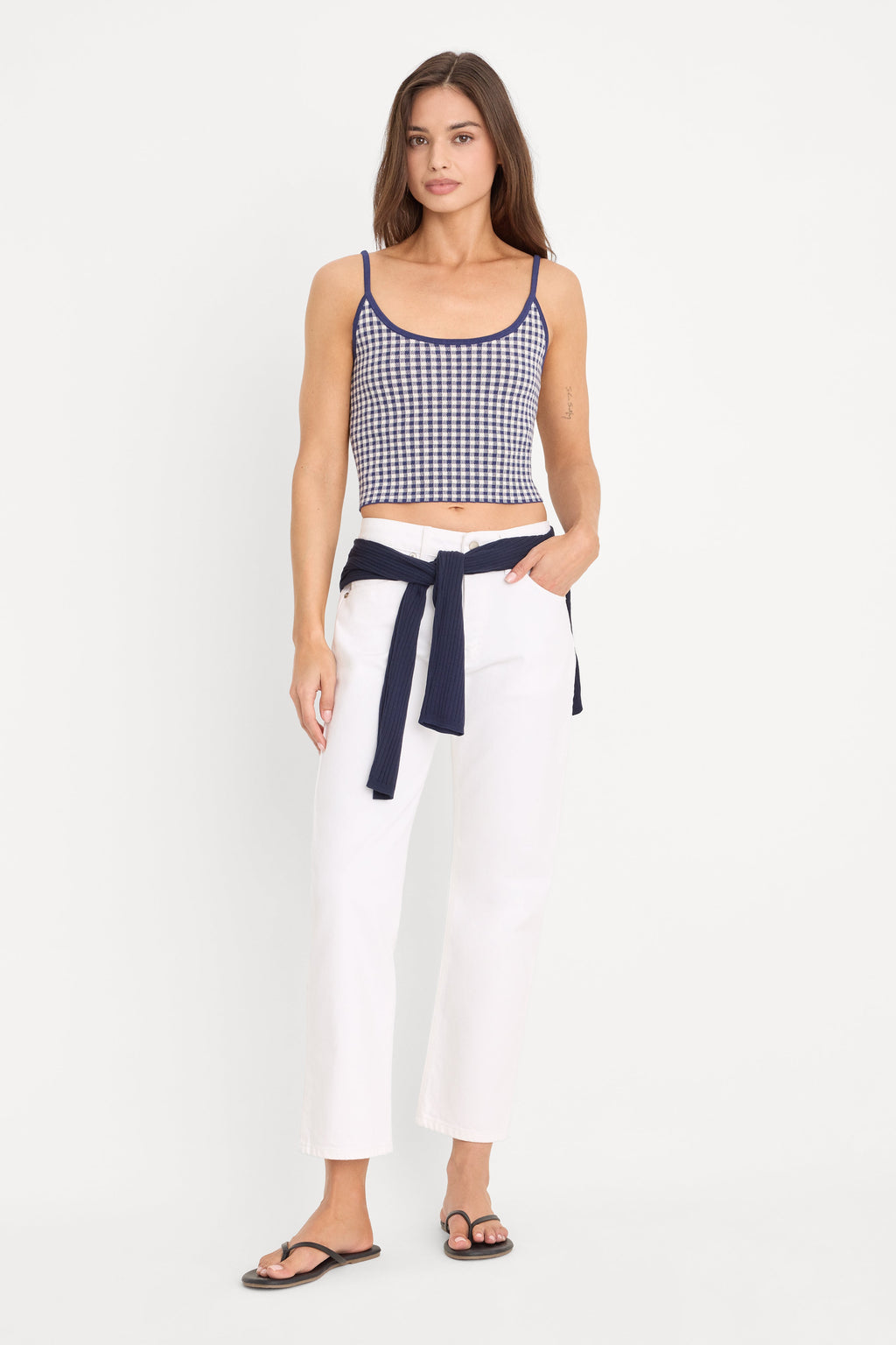 Premium THE KEEPSAKE TANK NAVY GINGHAM