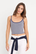 Premium THE KEEPSAKE TANK NAVY GINGHAM