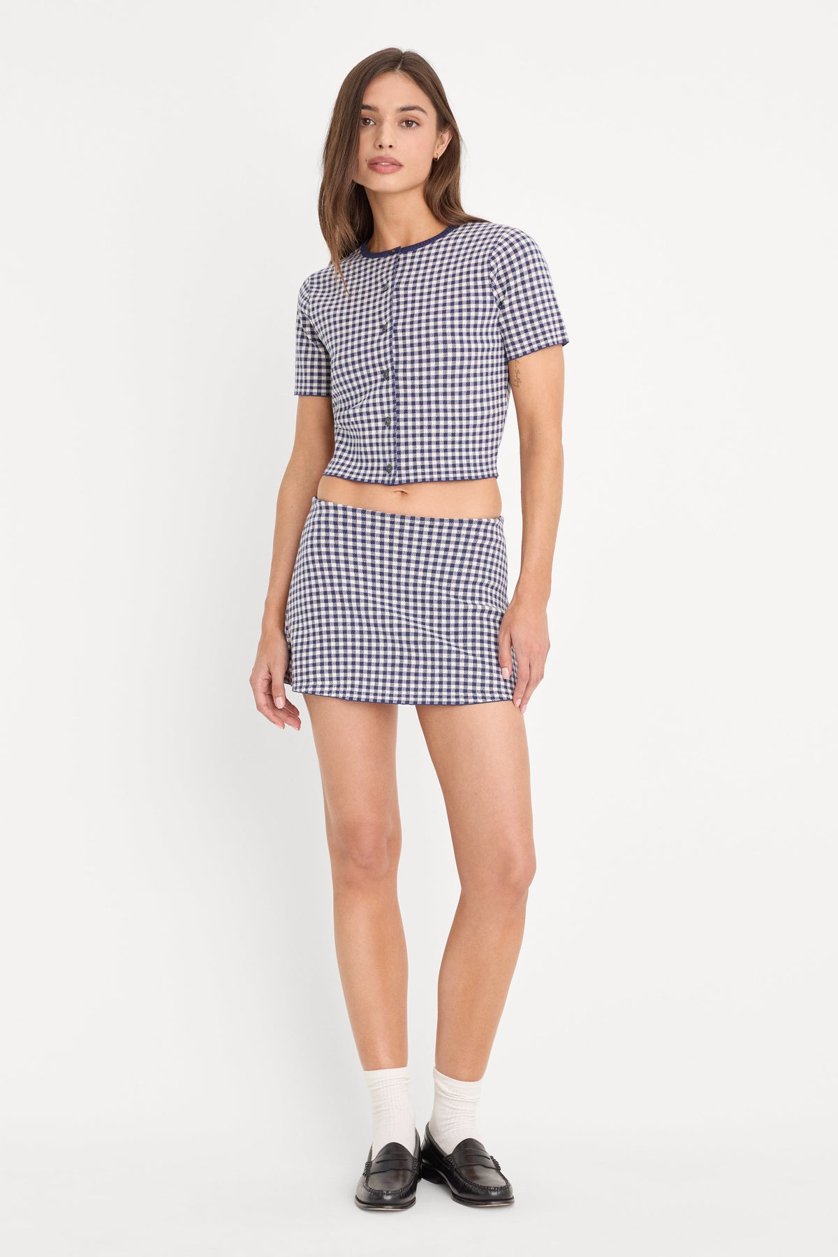 Premium THE KEEPSAKE CARDIGAN NAVY GINGHAM