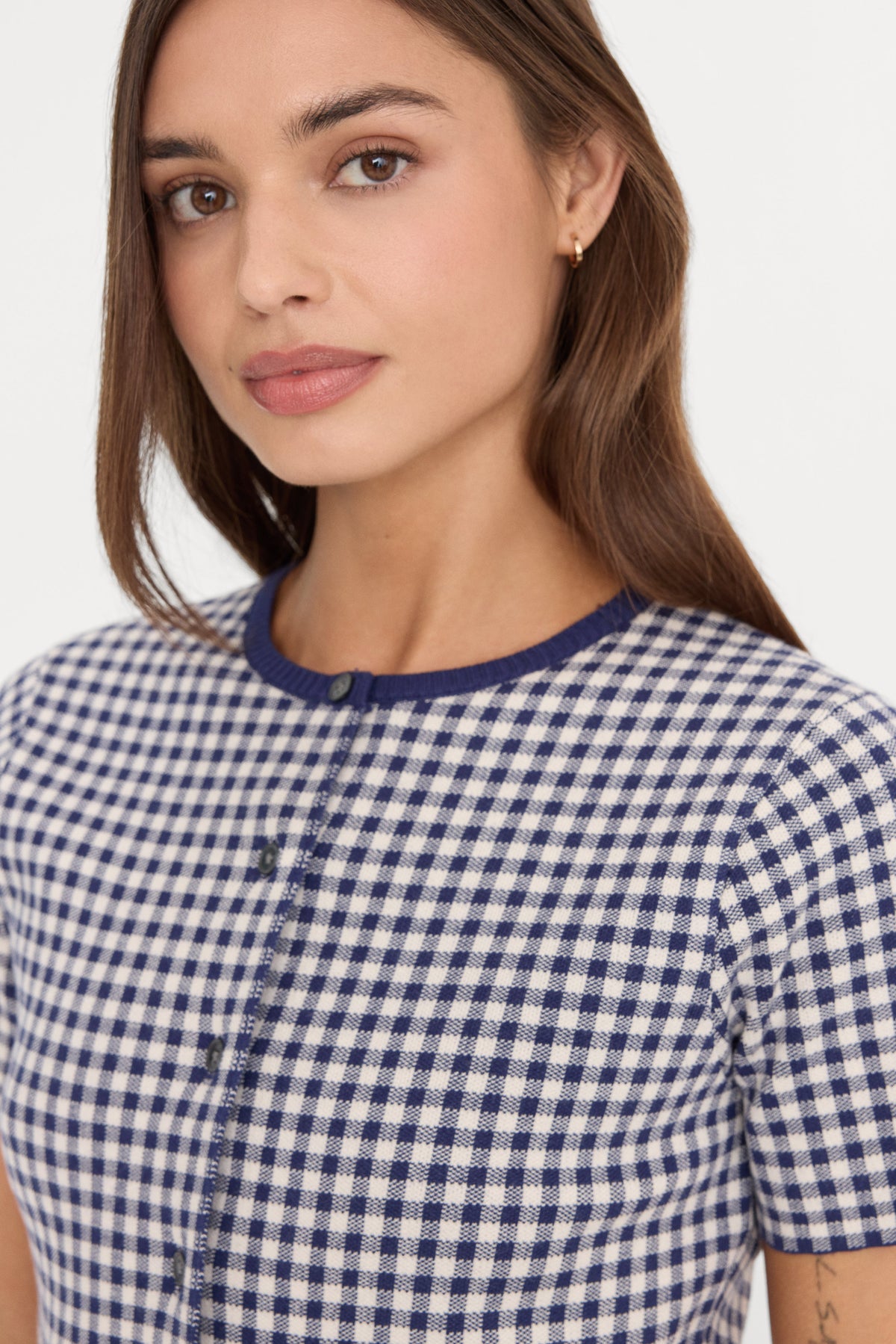 Premium THE KEEPSAKE CARDIGAN NAVY GINGHAM