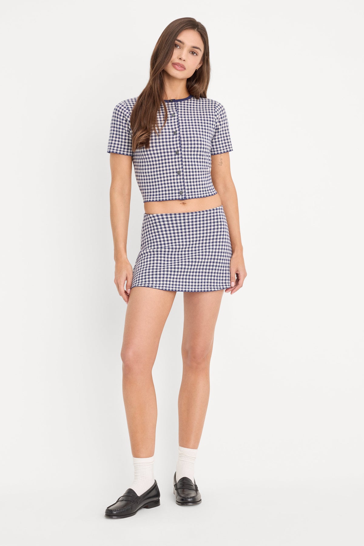 Premium THE KEEPSAKE SKORT NAVY GINGHAM