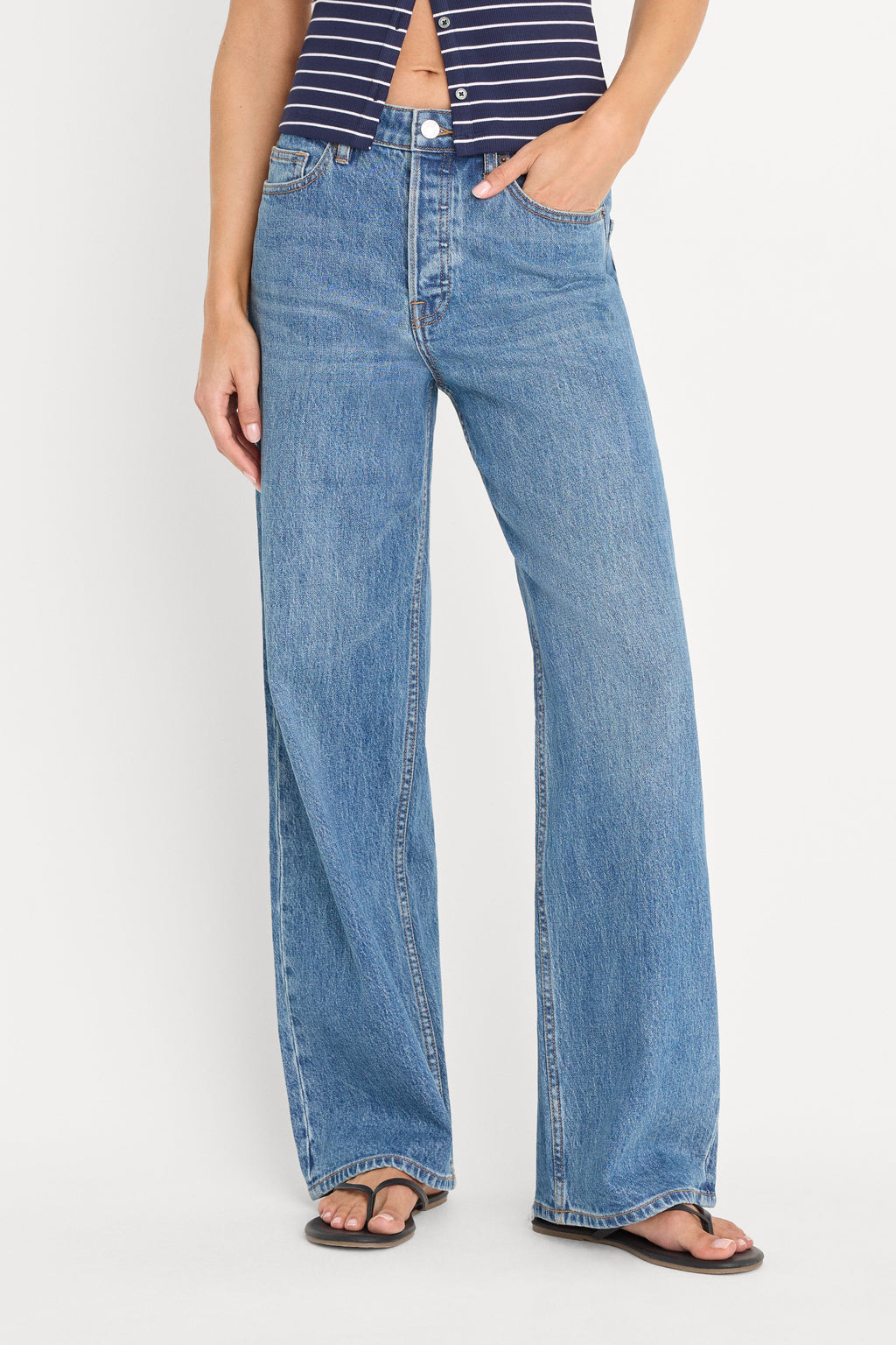 Premium VINTAGE WIDE JEANS INDIGO1237