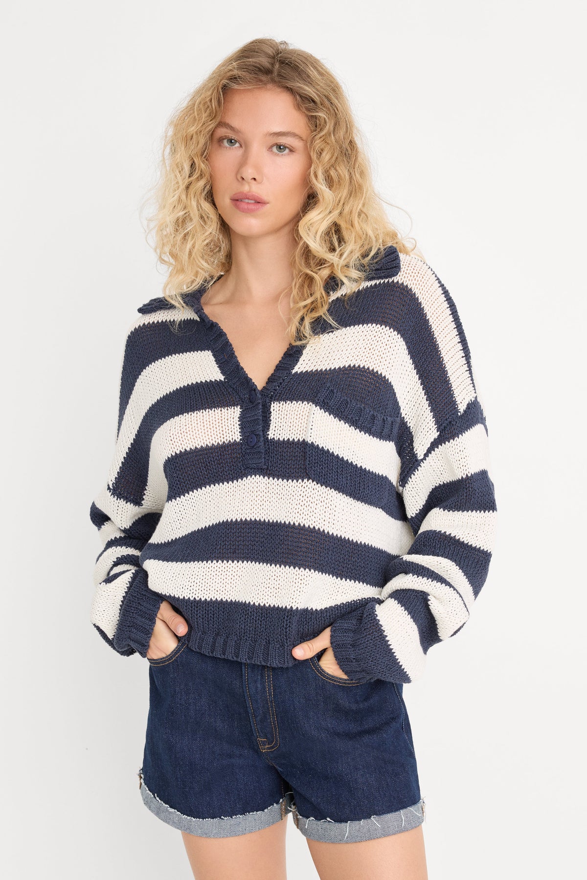 Premium THE HARBOR SWEATER HORIZON INK STRIPE