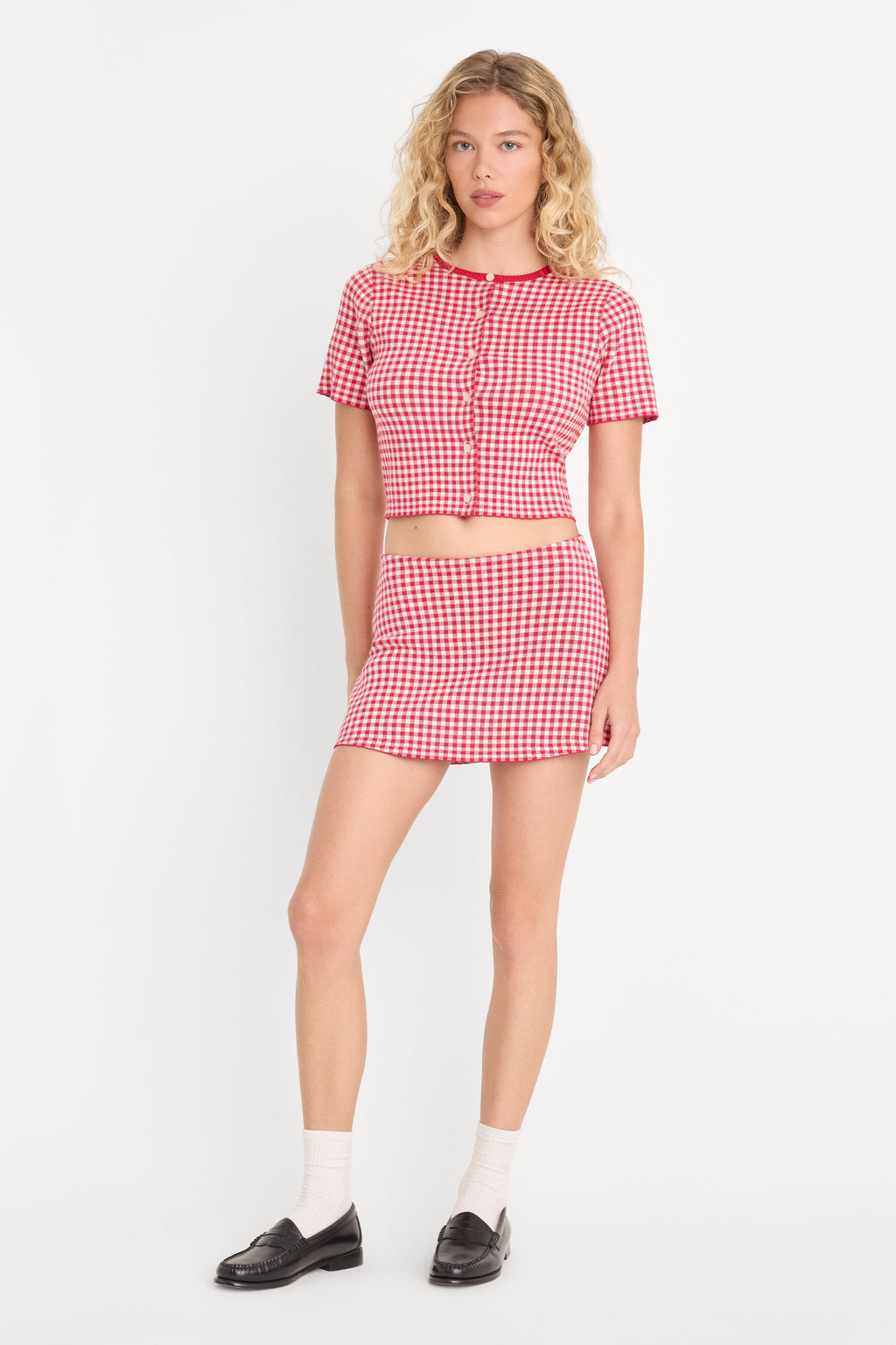 Premium THE KEEPSAKE CARDIGAN CHERRY GINGHAM