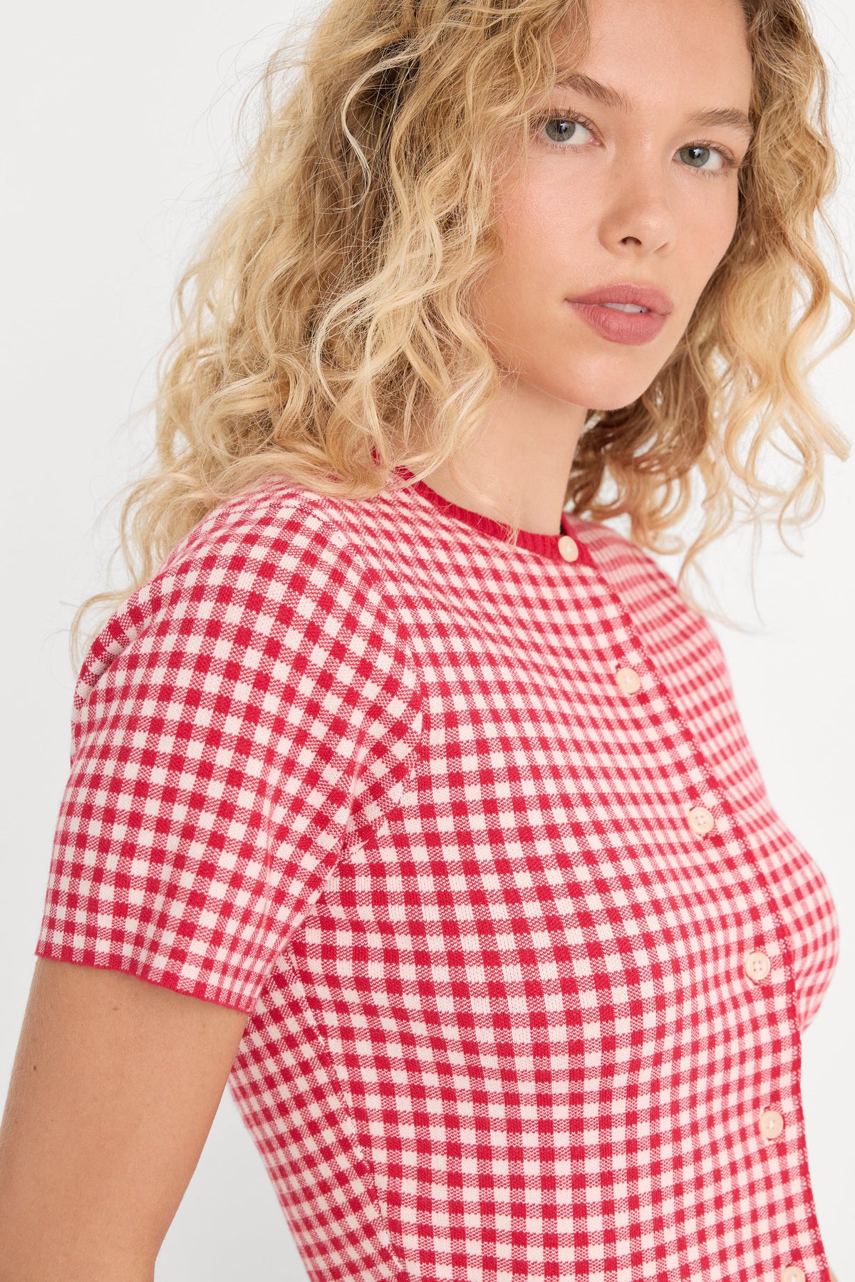 Premium THE KEEPSAKE CARDIGAN CHERRY GINGHAM