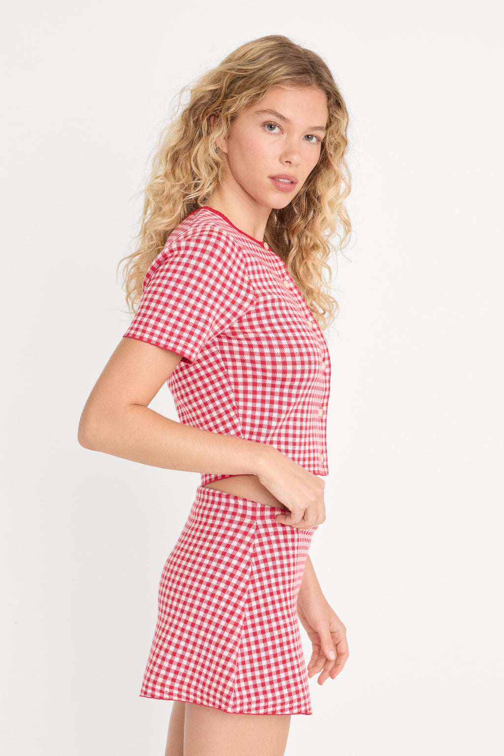 Premium THE KEEPSAKE CARDIGAN CHERRY GINGHAM
