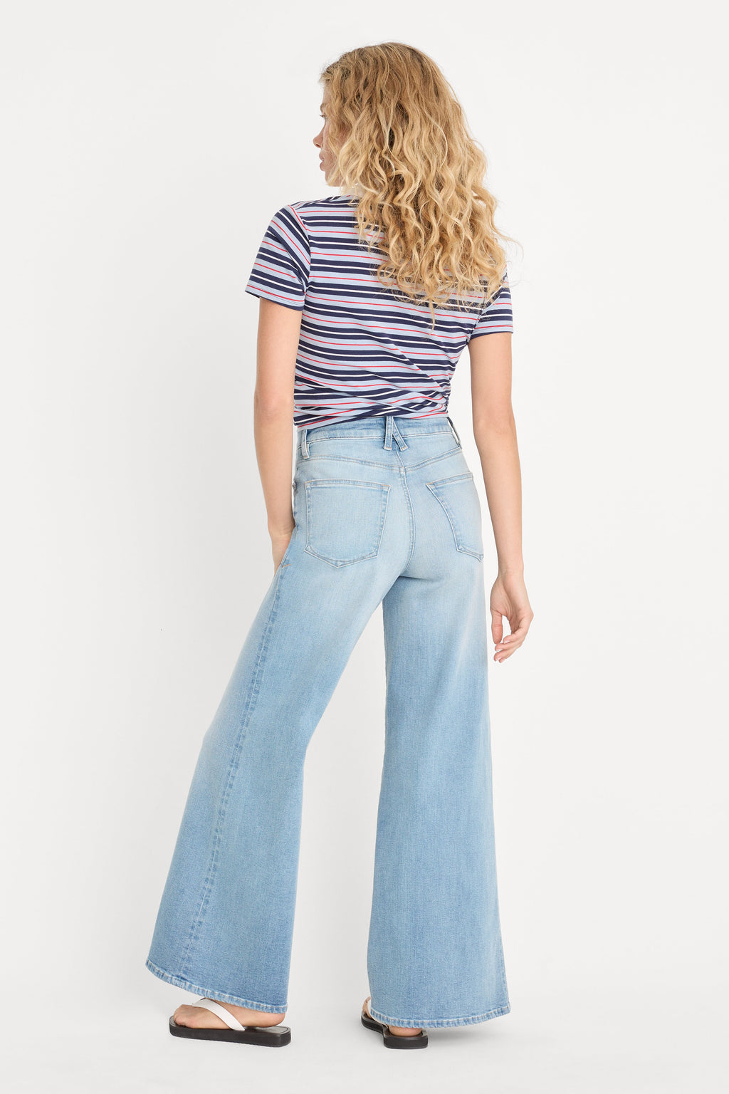 Premium GOOD WAIST PALAZZO ANKLE JEANS INDIGO1247