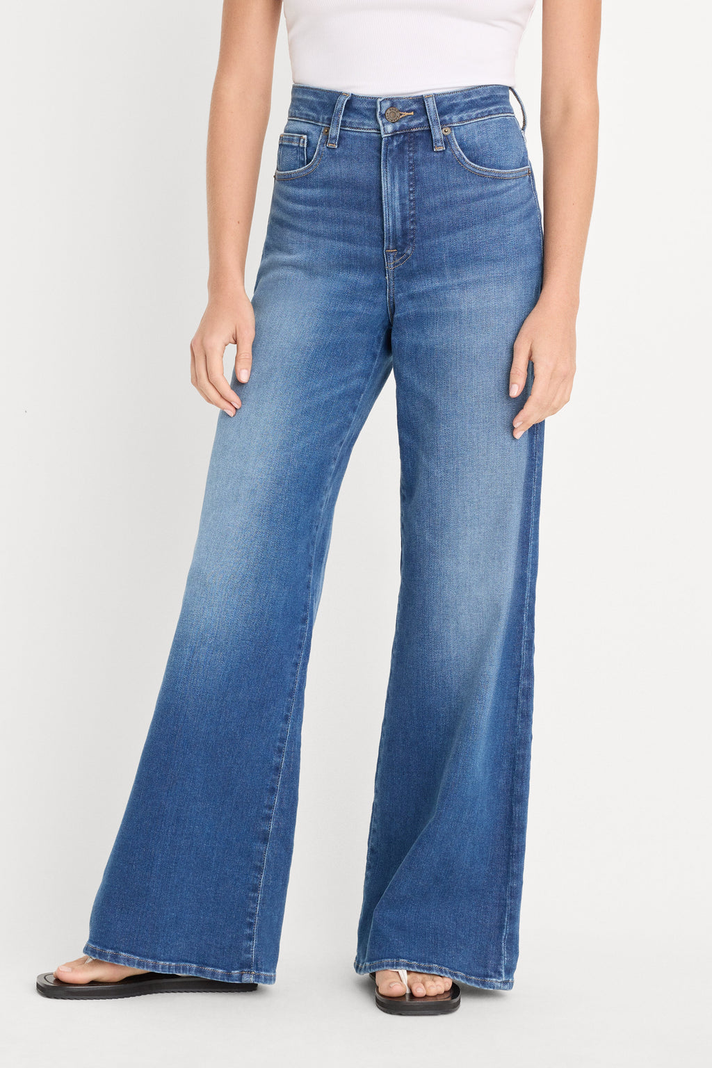 Premium SOFT TECH GOOD WAIST PALAZZO JEANS INDIGO1233