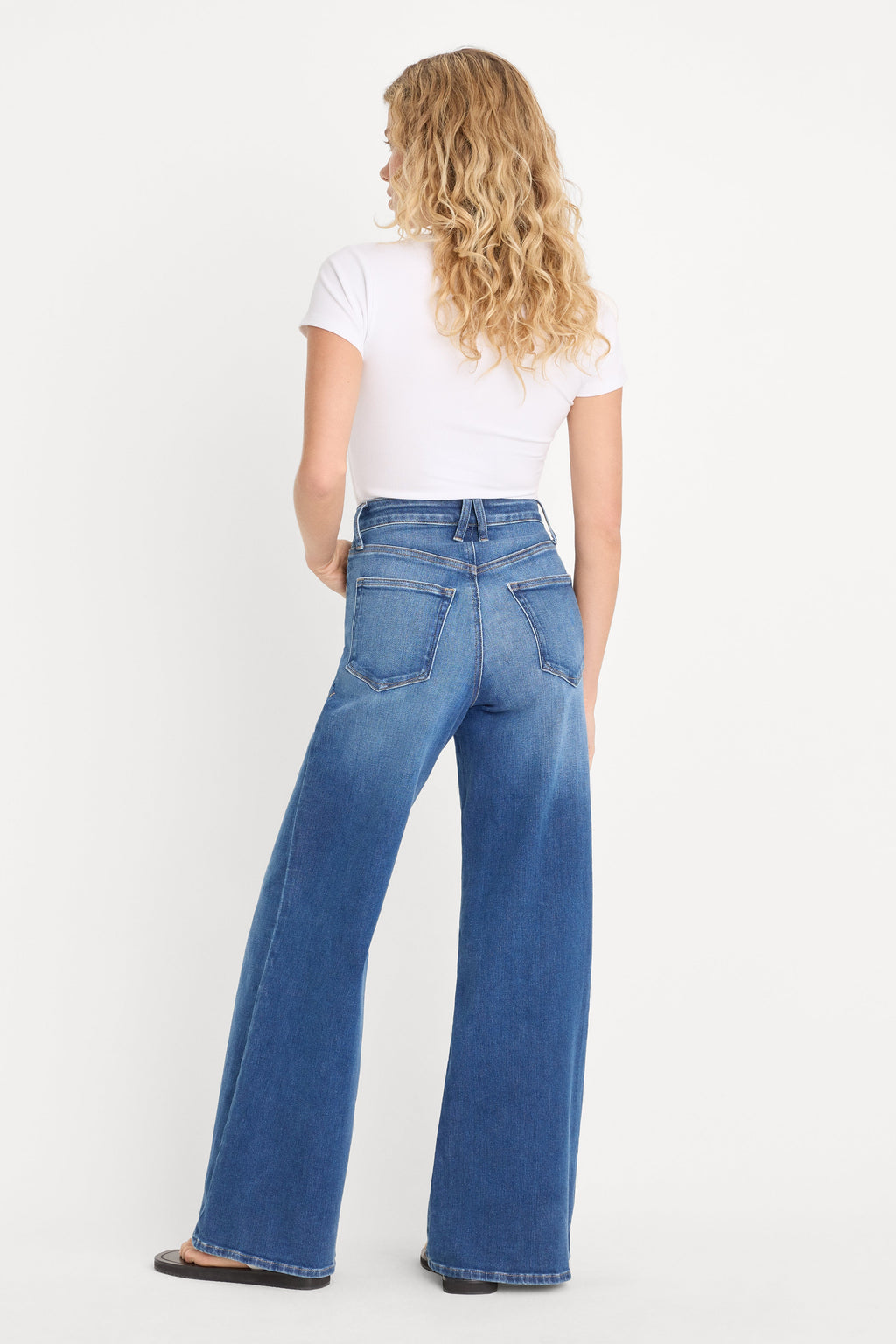 Premium SOFT TECH GOOD PETITE PALAZZO JEANS INDIGO1233