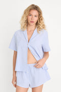 Premium THE SEERSUCKER CAMP SHIRT BLUE STRIPE