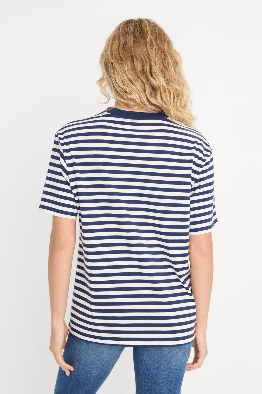 Premium THE OVERSIZED TEE CLEAN STRIPE HORIZON INK