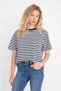 Premium THE OVERSIZED TEE CLEAN STRIPE HORIZON INK