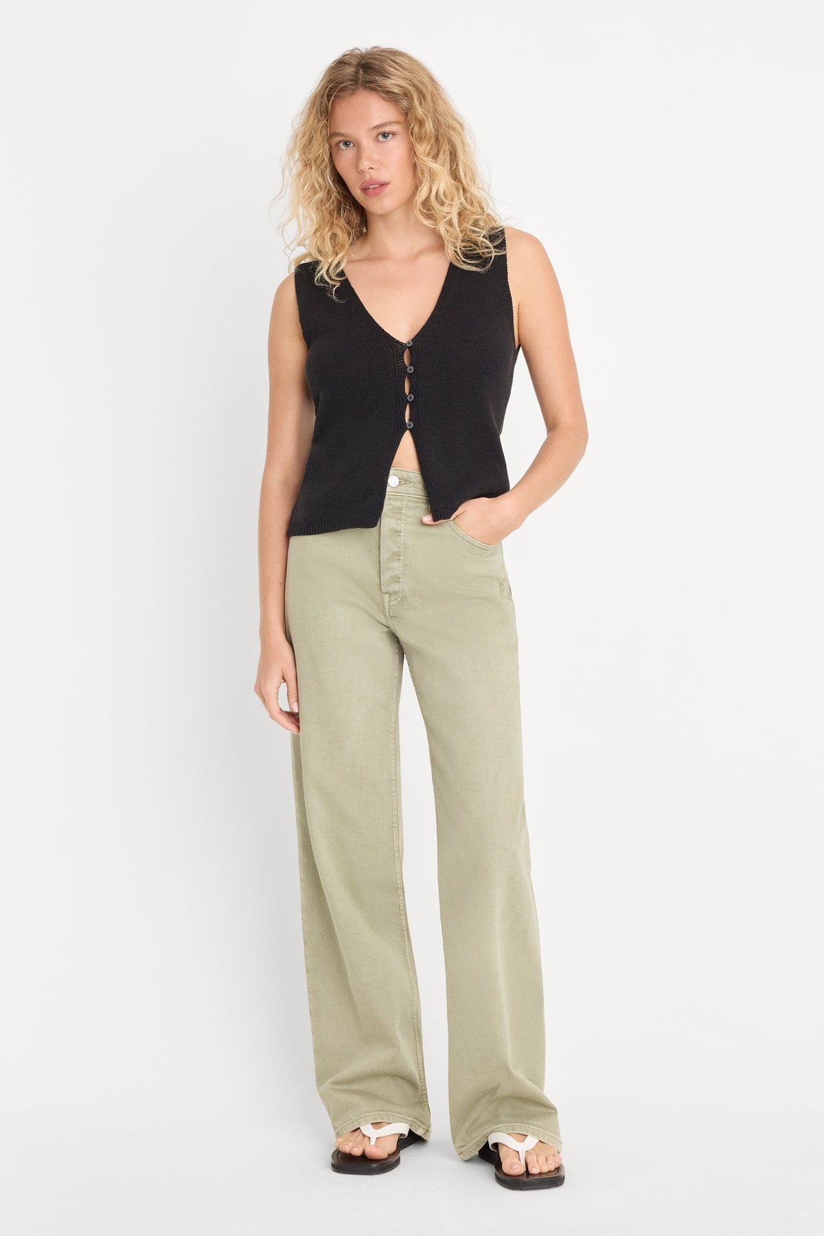 Premium VINTAGE WIDE JEANS BEACHGRASS