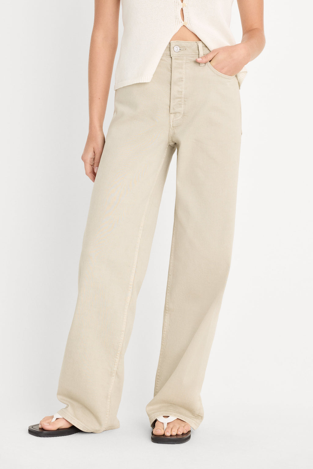 Premium VINTAGE WIDE JEANS SAND DUNE