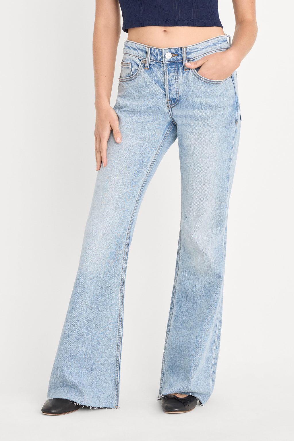 Premium VINTAGE LOW RELAXED FLARE JEANS INDIGO1288