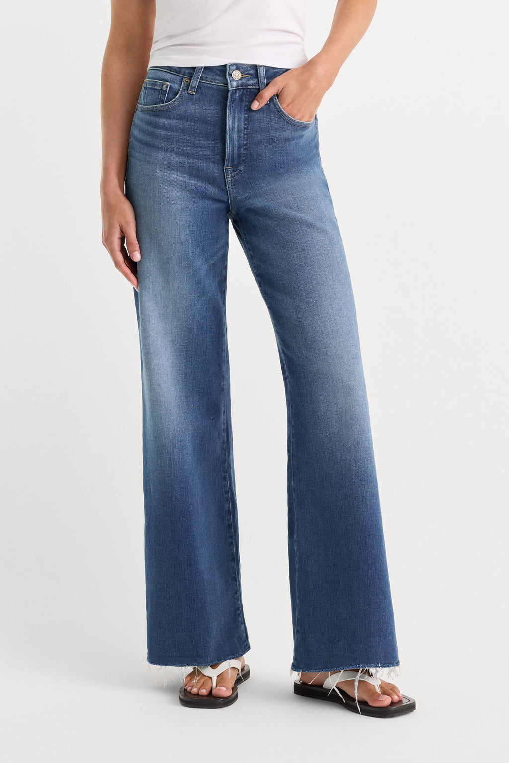 Premium SOFT TECH GOOD WAIST PALAZZO ANKLE JEANS INDIGO1233