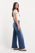 Premium SOFT TECH GOOD WAIST PALAZZO ANKLE JEANS INDIGO1233