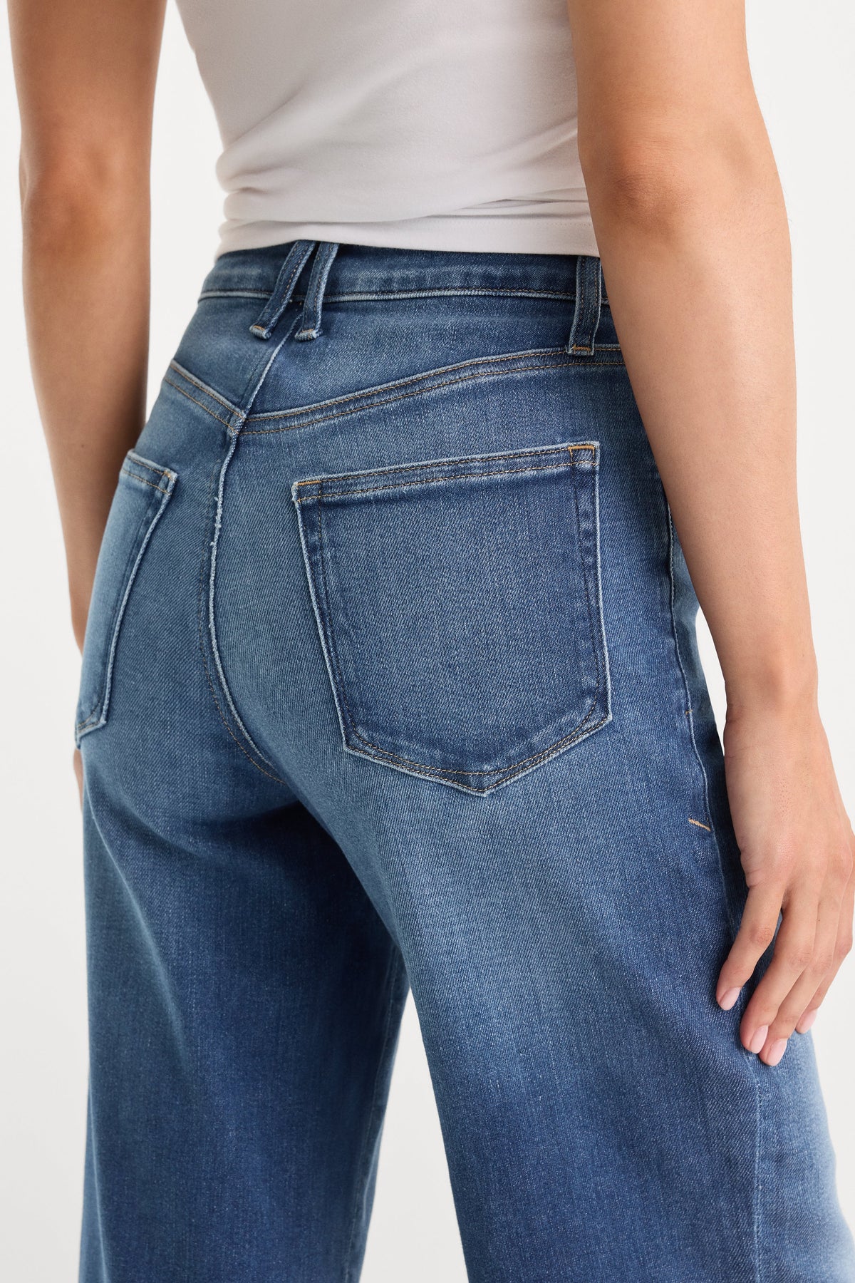 Premium SOFT TECH GOOD WAIST PALAZZO ANKLE JEANS INDIGO1233