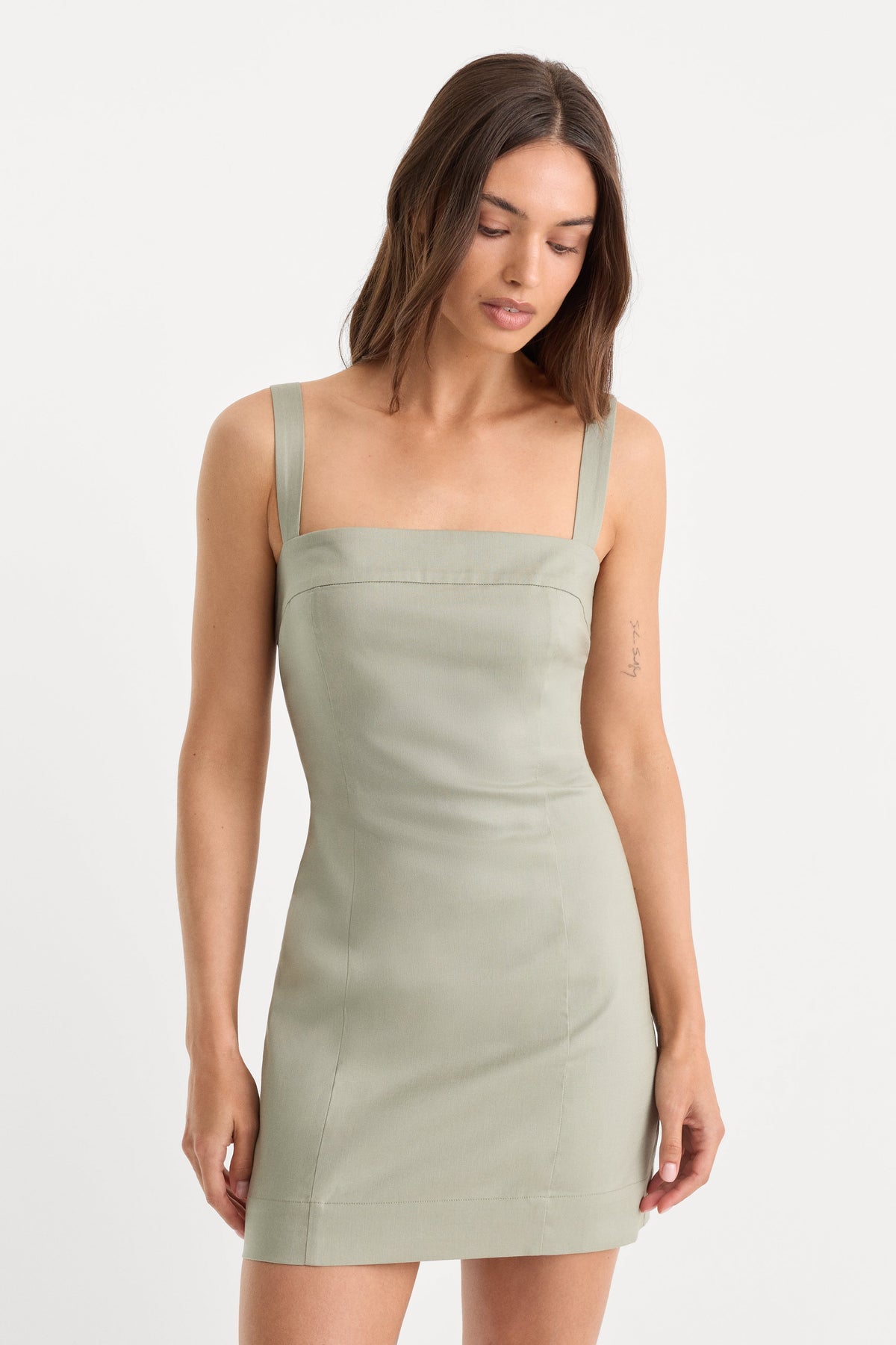Premium THE STRUCTURED LINEN MINI DRESS MOSSWELL
