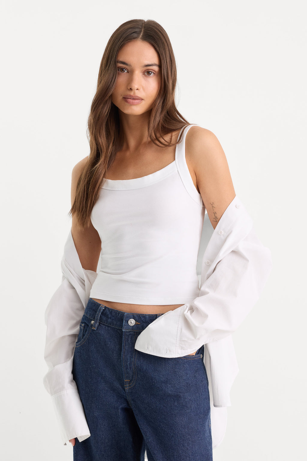 Premium THE RINGER TANK WHITE001