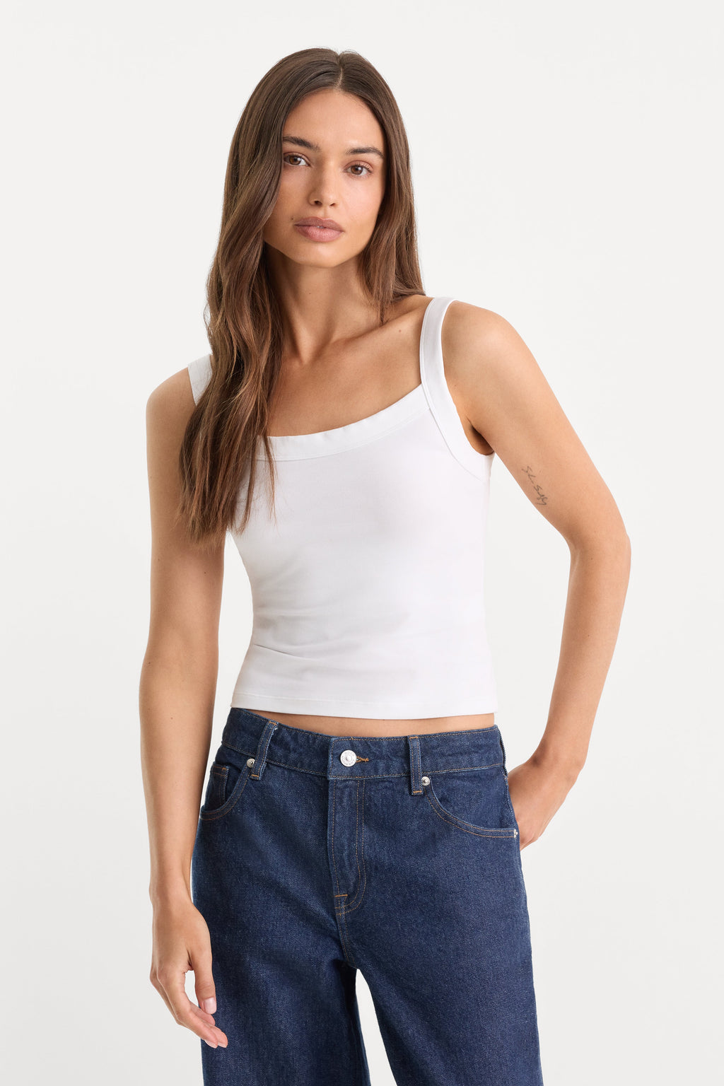 Premium THE RINGER TANK WHITE001